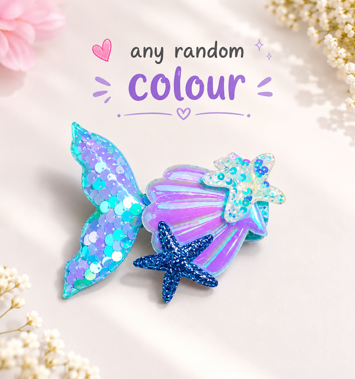 Mermaid alligator hair clips